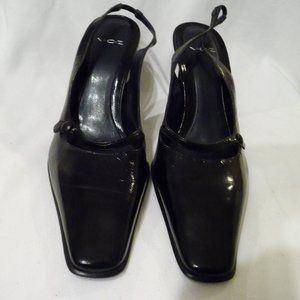 V.O.Z.BRAZIL TRENDY BLACK LEATHER  SLINGBACK SANDALS SIZE 8.5 NEW NO BOX